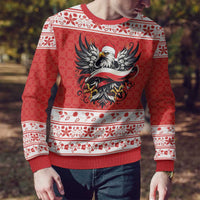 Poland Christmas Ugly Christmas Sweater Polish Eagle with Flag Style - Wonder Print Shop