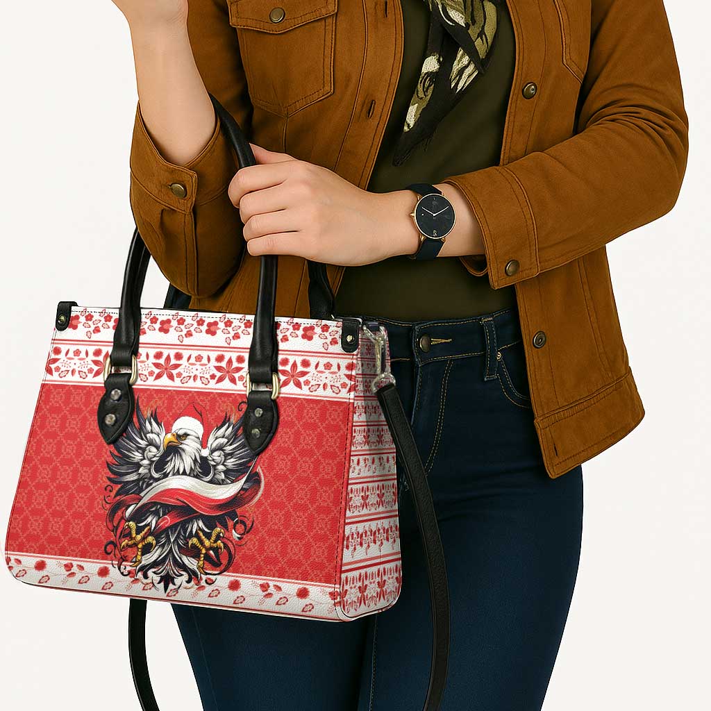 Poland Christmas Leather Bag Polish Eagle with Flag Style - Wonder Print Shop