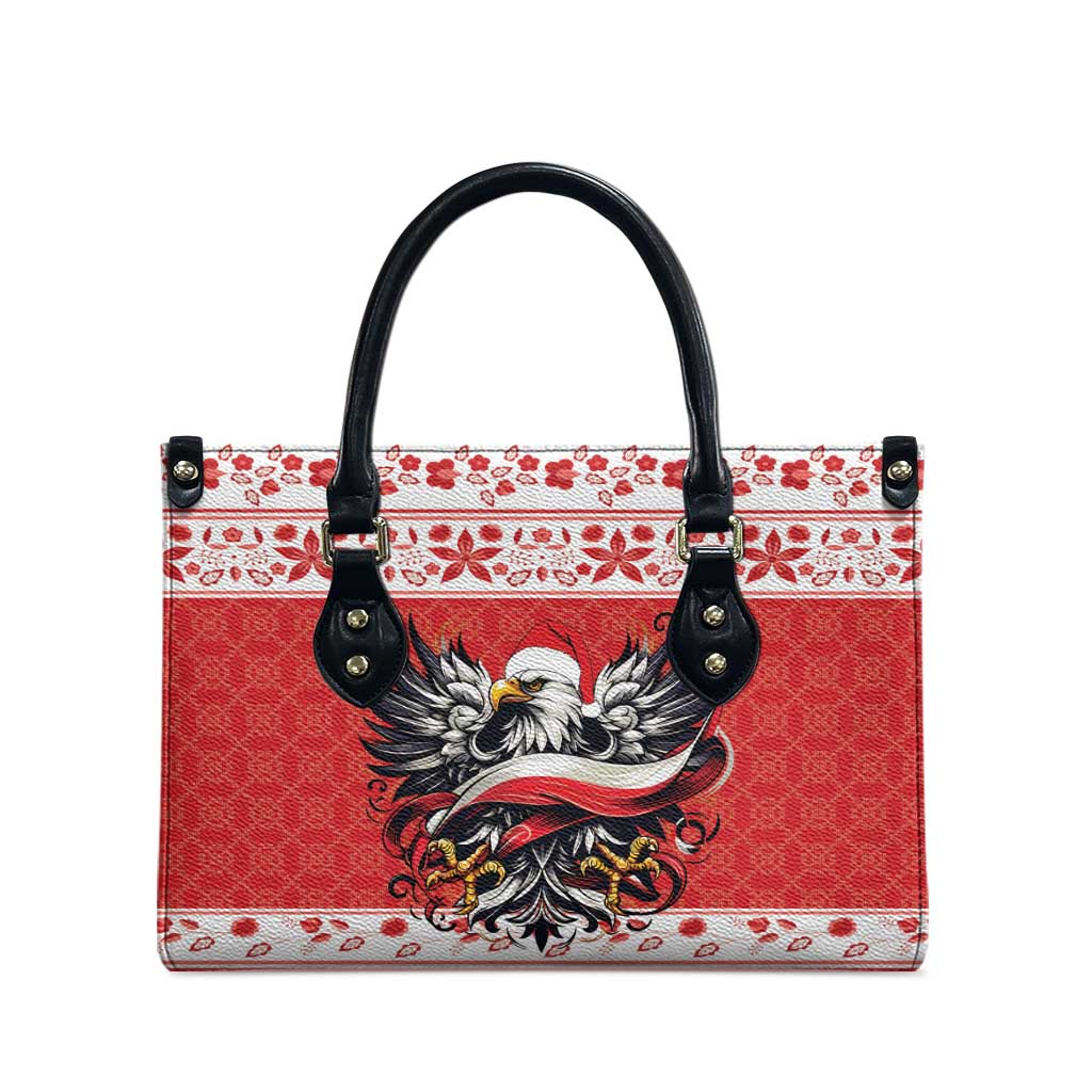 Poland Christmas Leather Bag Polish Eagle with Flag Style - Wonder Print Shop