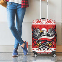 Poland Christmas Luggage Cover Polish Eagle with Flag Style - Wonder Print Shop