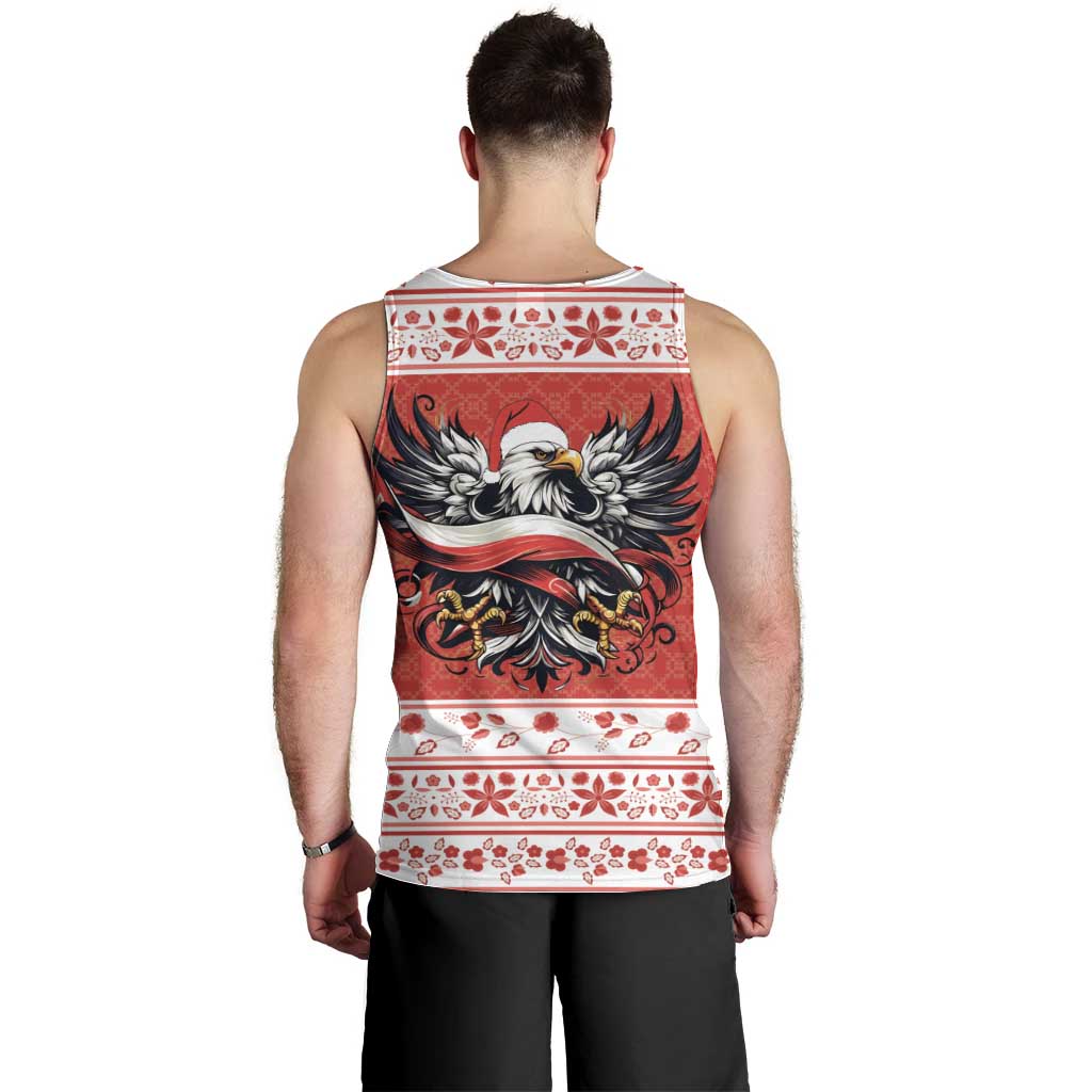 Poland Christmas Men Tank Top Polish Eagle with Flag Style - Wonder Print Shop