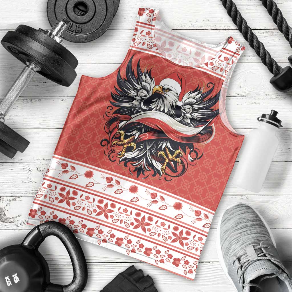 Poland Christmas Men Tank Top Polish Eagle with Flag Style - Wonder Print Shop