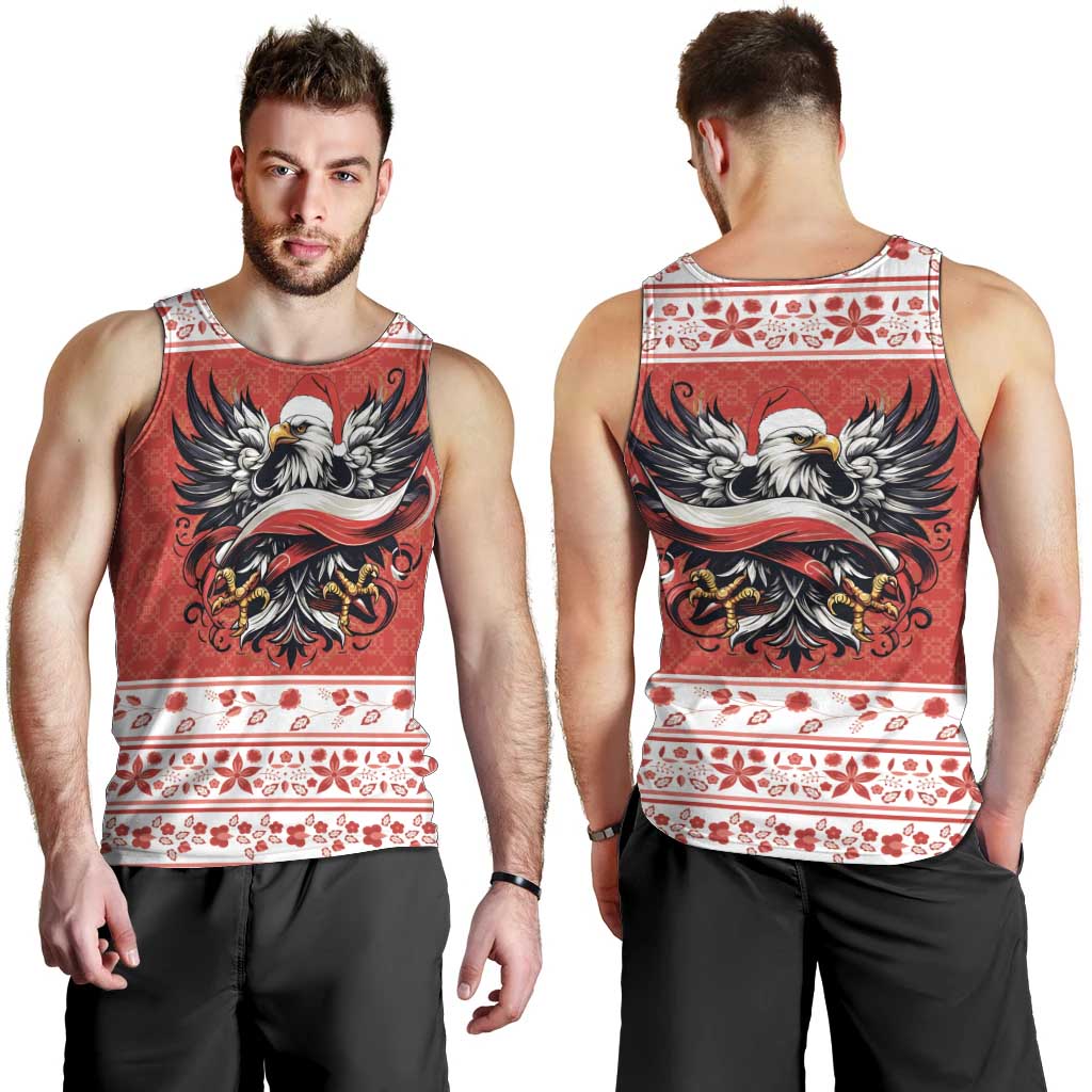Poland Christmas Men Tank Top Polish Eagle with Flag Style - Wonder Print Shop