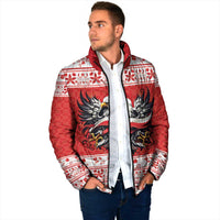 Poland Christmas Padded Jacket Polish Eagle with Flag Style - Wonder Print Shop