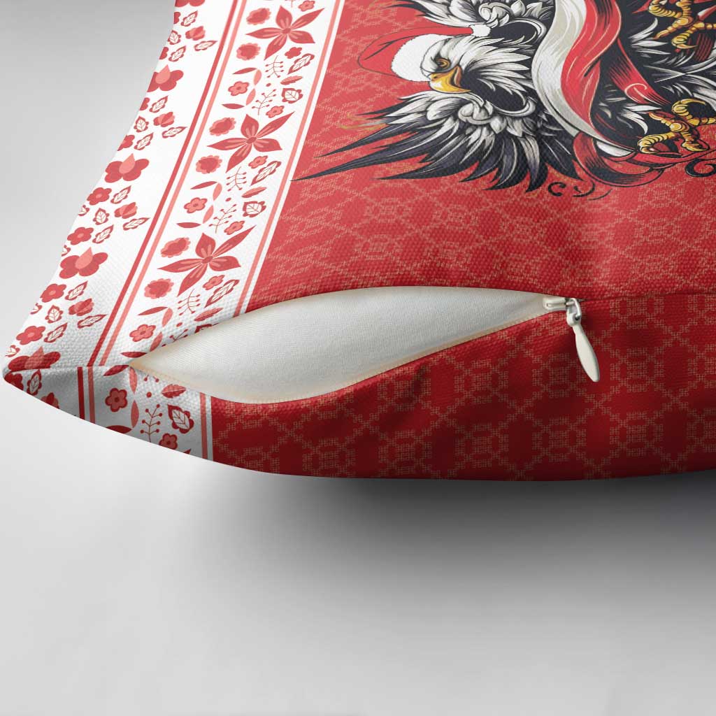 Poland Christmas Pillow Cover Polish Eagle with Flag Style - Wonder Print Shop