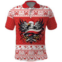Poland Christmas Polo Shirt Polish Eagle with Flag Style - Wonder Print Shop