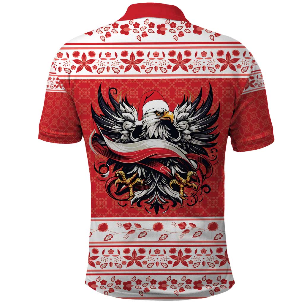 Poland Christmas Polo Shirt Polish Eagle with Flag Style - Wonder Print Shop