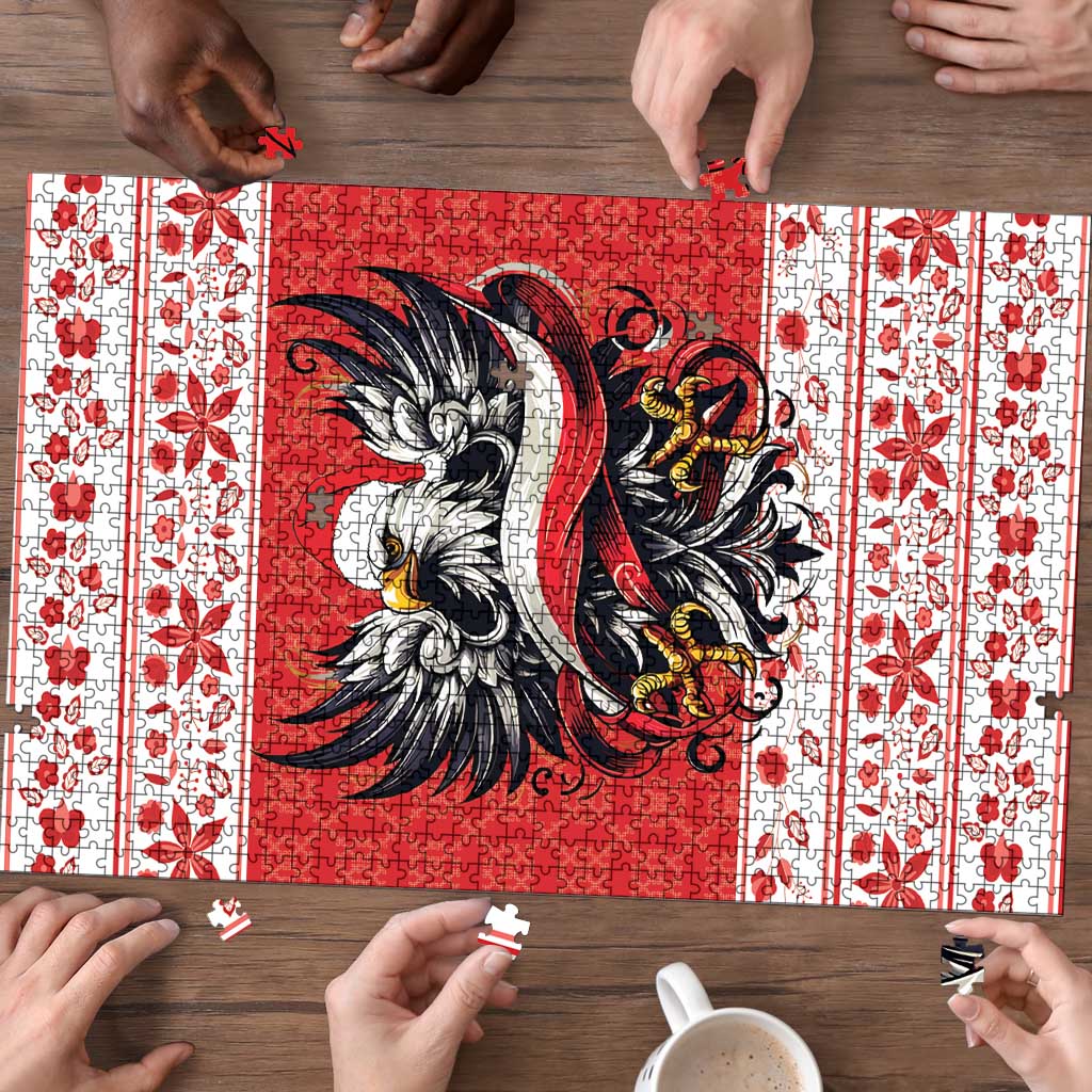 Poland Christmas Puzzle Polish Eagle with Flag Style - Wonder Print Shop