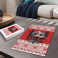 Poland Christmas Puzzle Polish Eagle with Flag Style - Wonder Print Shop