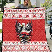 Poland Christmas Quilt Polish Eagle with Flag Style - Wonder Print Shop