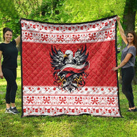 Poland Christmas Quilt Polish Eagle with Flag Style - Wonder Print Shop