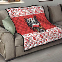 Poland Christmas Quilt Polish Eagle with Flag Style - Wonder Print Shop