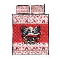 Poland Christmas Quilt Bed Set Polish Eagle with Flag Style - Wonder Print Shop