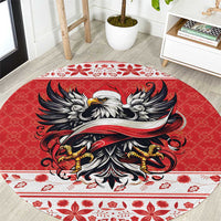 Poland Christmas Round Carpet Polish Eagle with Flag Style - Wonder Print Shop