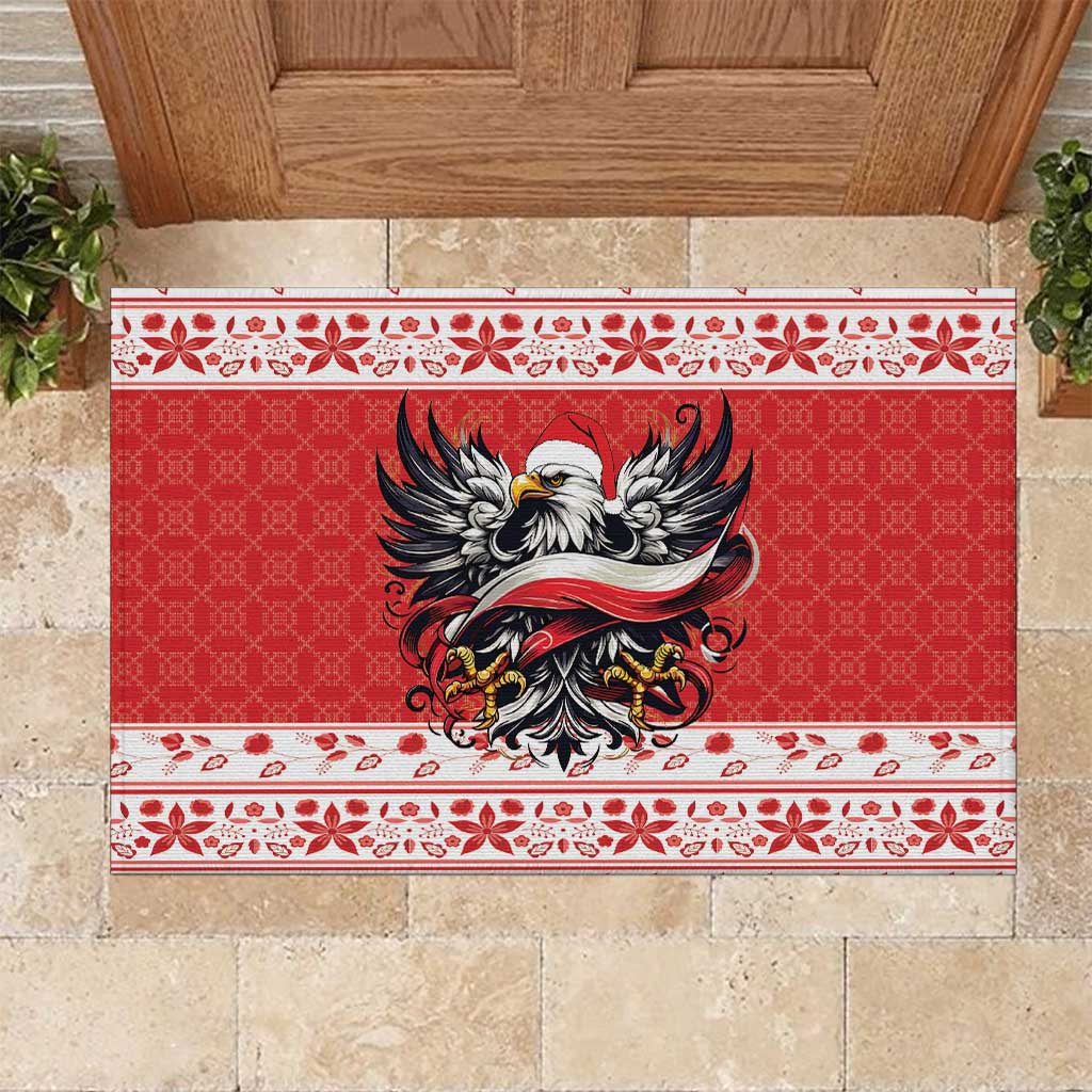 Poland Christmas Rubber Doormat Polish Eagle with Flag Style - Wonder Print Shop