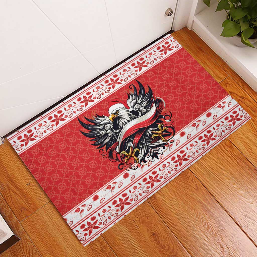 Poland Christmas Rubber Doormat Polish Eagle with Flag Style - Wonder Print Shop