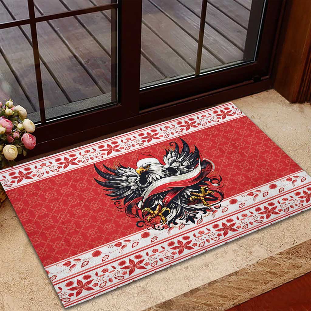 Poland Christmas Rubber Doormat Polish Eagle with Flag Style - Wonder Print Shop