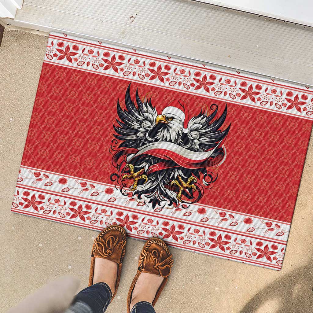 Poland Christmas Rubber Doormat Polish Eagle with Flag Style - Wonder Print Shop