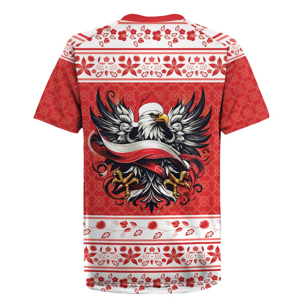Poland Christmas Rugby Jersey Polish Eagle with Flag Style - Wonder Print Shop