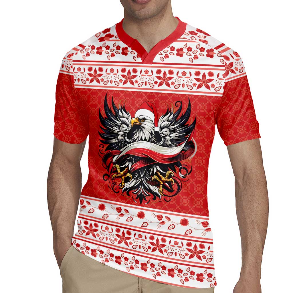 Poland Christmas Rugby Jersey Polish Eagle with Flag Style - Wonder Print Shop