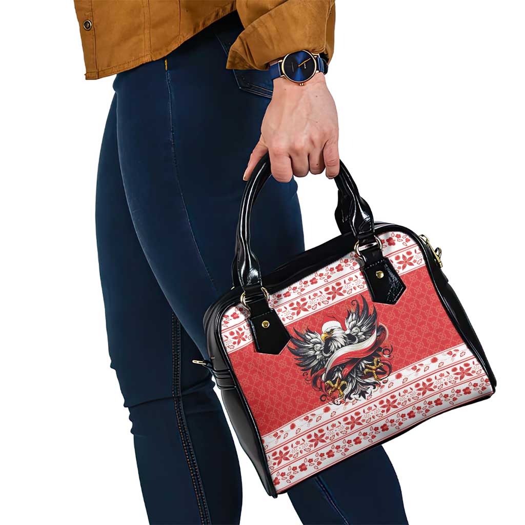Poland Christmas Shoulder Handbag Polish Eagle with Flag Style - Wonder Print Shop