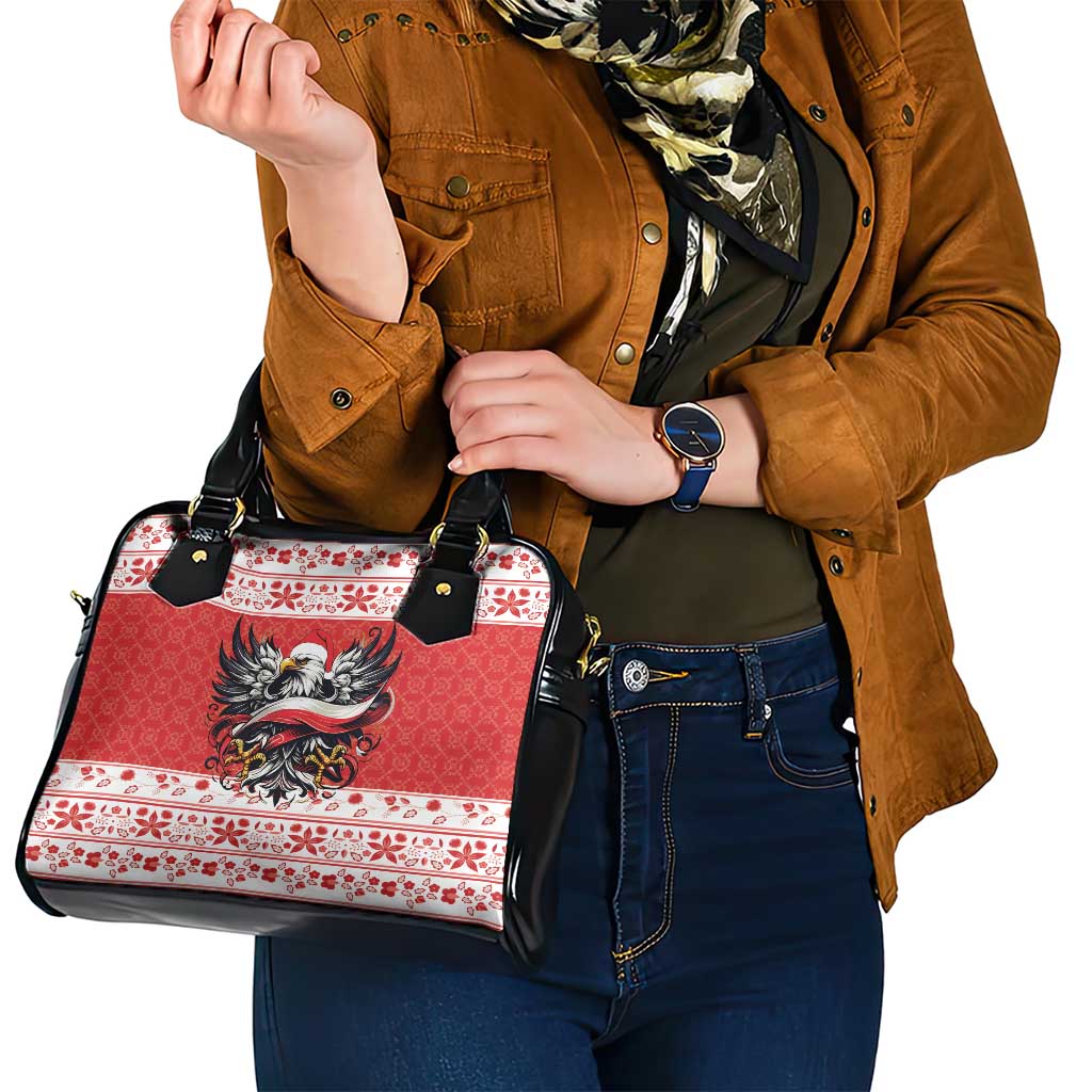 Poland Christmas Shoulder Handbag Polish Eagle with Flag Style - Wonder Print Shop