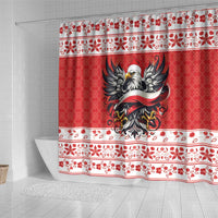 Poland Christmas Shower Curtain Polish Eagle with Flag Style - Wonder Print Shop