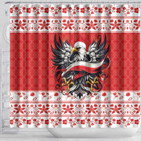 Poland Christmas Shower Curtain Polish Eagle with Flag Style - Wonder Print Shop
