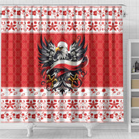 Poland Christmas Shower Curtain Polish Eagle with Flag Style - Wonder Print Shop