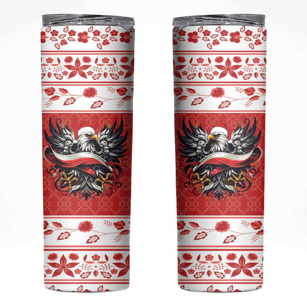 Poland Christmas Skinny Tumbler Polish Eagle with Flag Style - Wonder Print Shop