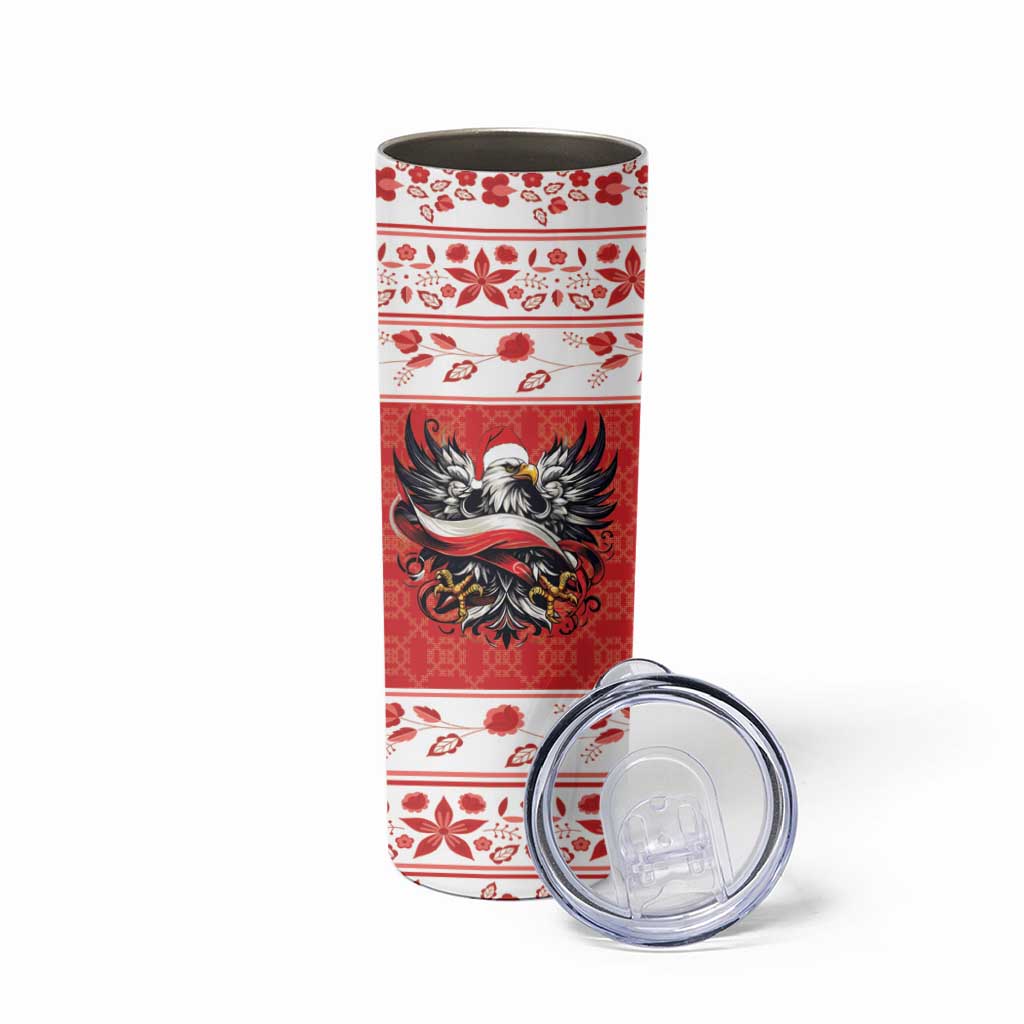 Poland Christmas Skinny Tumbler Polish Eagle with Flag Style - Wonder Print Shop