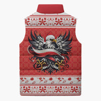 Poland Christmas Sleeveless Puffer Jacket Polish Eagle with Flag Style - Wonder Print Shop