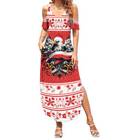 Poland Christmas Summer Maxi Dress Polish Eagle with Flag Style - Wonder Print Shop