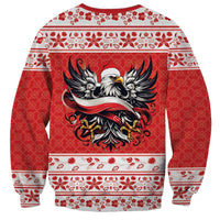 Poland Christmas Sweatshirt Polish Eagle with Flag Style - Wonder Print Shop
