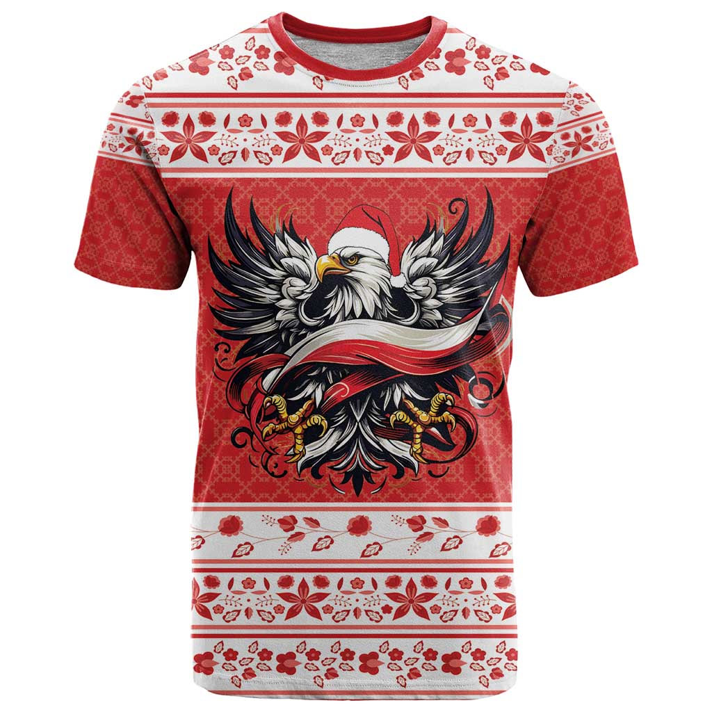Poland Christmas T Shirt Polish Eagle with Flag Style - Wonder Print Shop