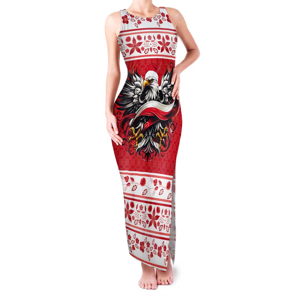 Poland Christmas Tank Maxi Dress Polish Eagle with Flag Style - Wonder Print Shop
