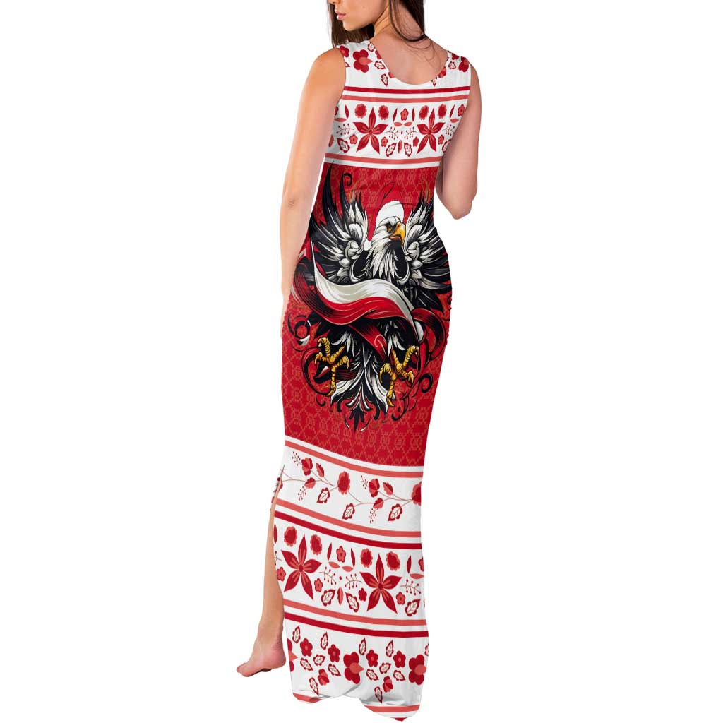Poland Christmas Tank Maxi Dress Polish Eagle with Flag Style - Wonder Print Shop