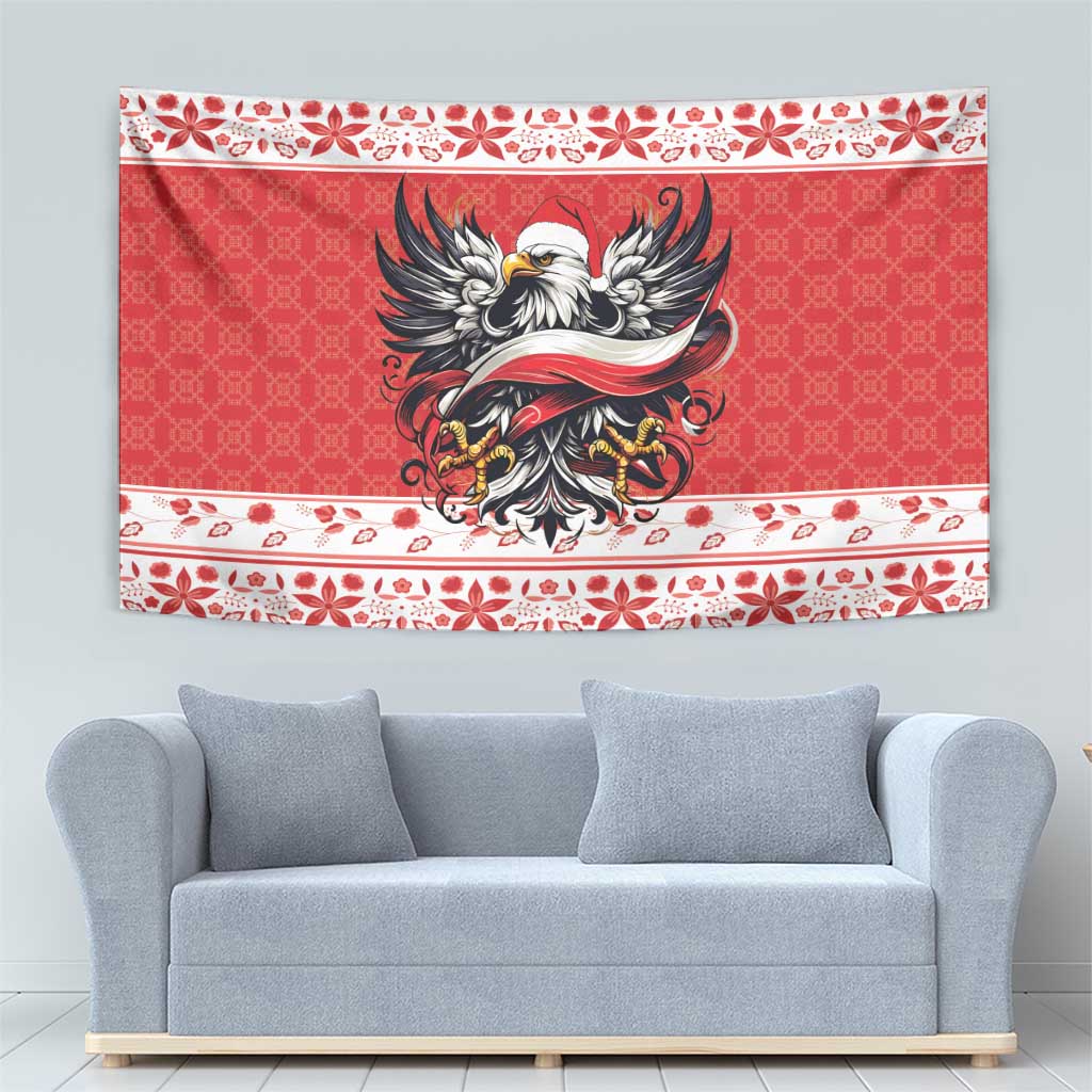 Poland Christmas Tapestry Polish Eagle with Flag Style - Wonder Print Shop