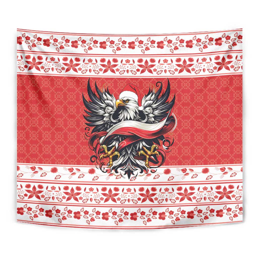 Poland Christmas Tapestry Polish Eagle with Flag Style - Wonder Print Shop