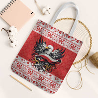 Poland Christmas Tote Bag Polish Eagle with Flag Style - Wonder Print Shop