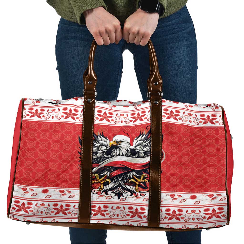 Poland Christmas Travel Bag Polish Eagle with Flag Style - Wonder Print Shop