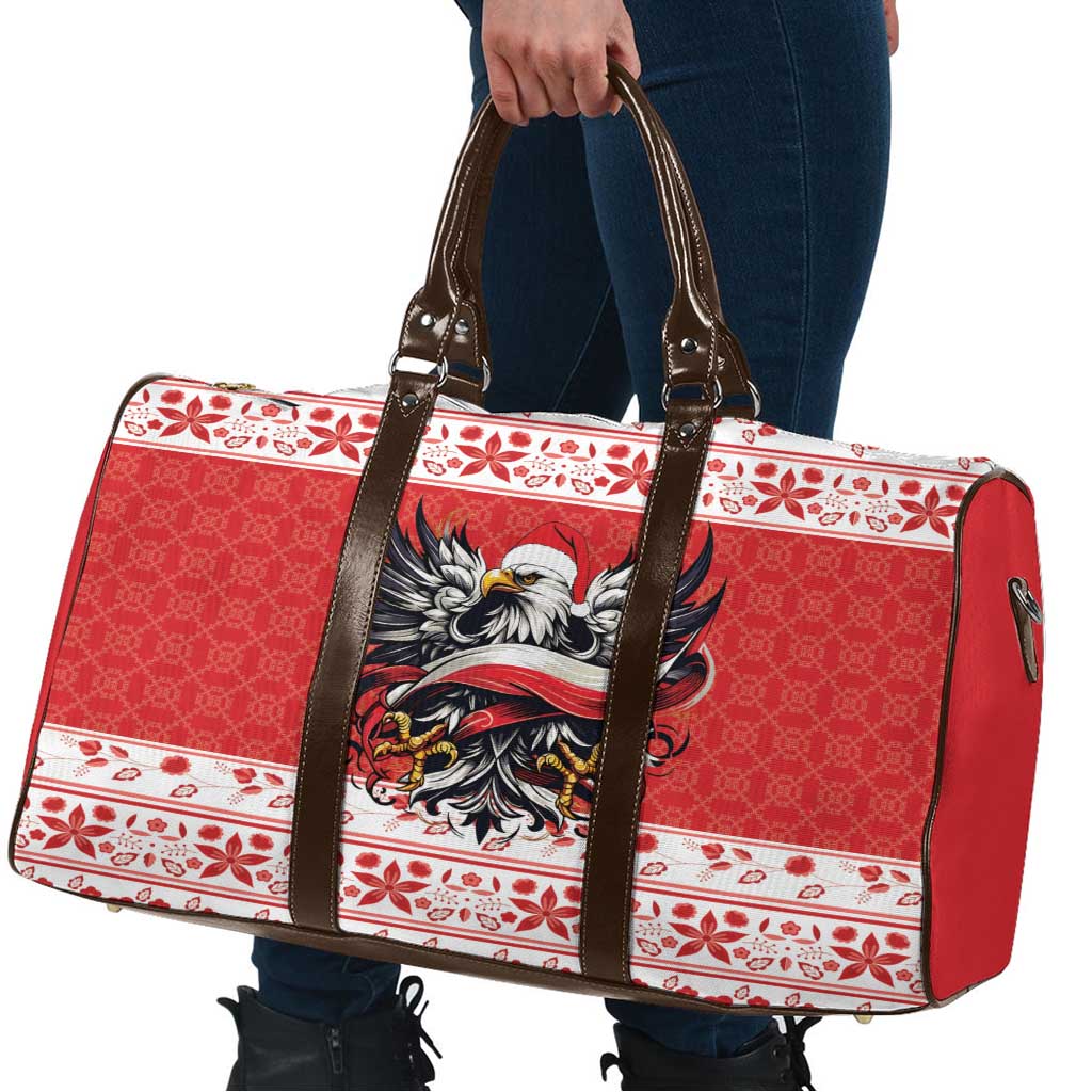 Poland Christmas Travel Bag Polish Eagle with Flag Style - Wonder Print Shop