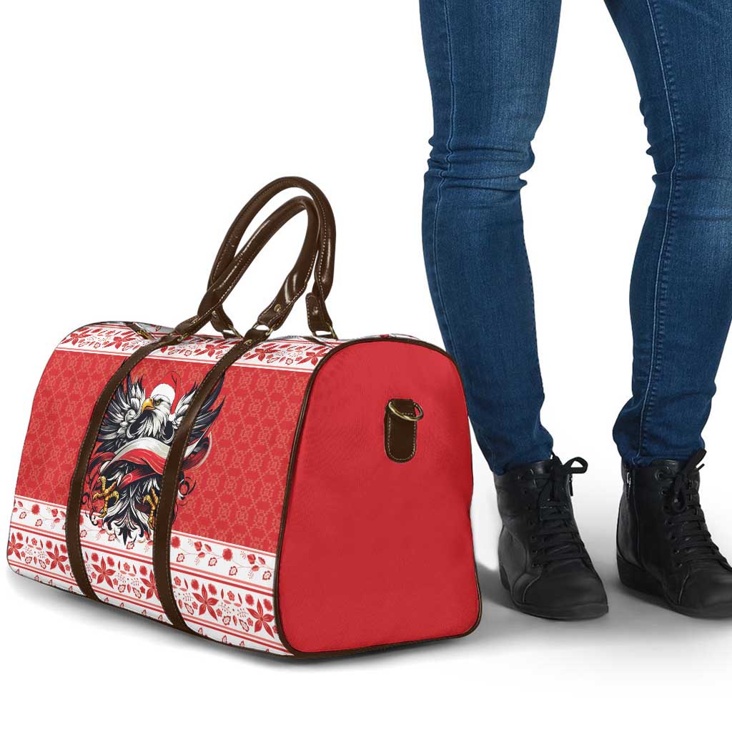 Poland Christmas Travel Bag Polish Eagle with Flag Style - Wonder Print Shop