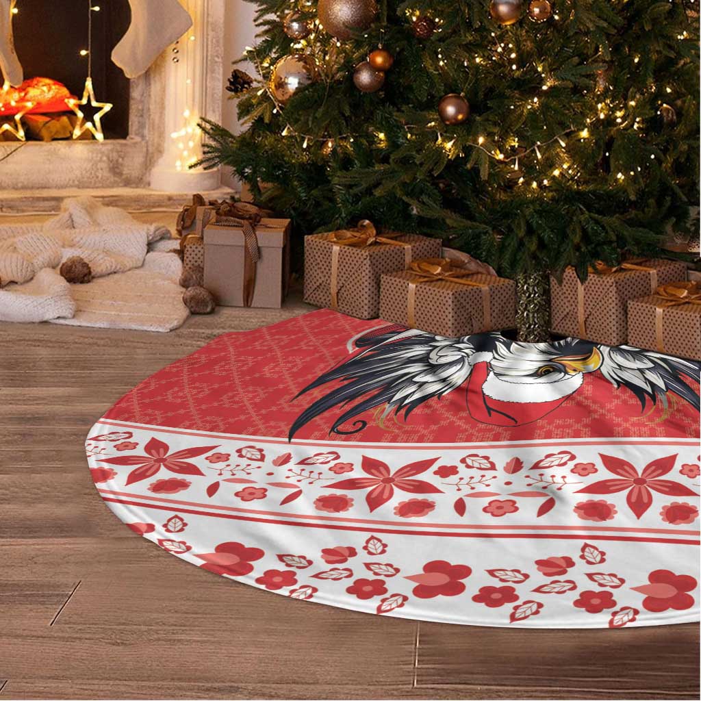 Poland Christmas Tree Skirt Polish Eagle with Flag Style - Wonder Print Shop