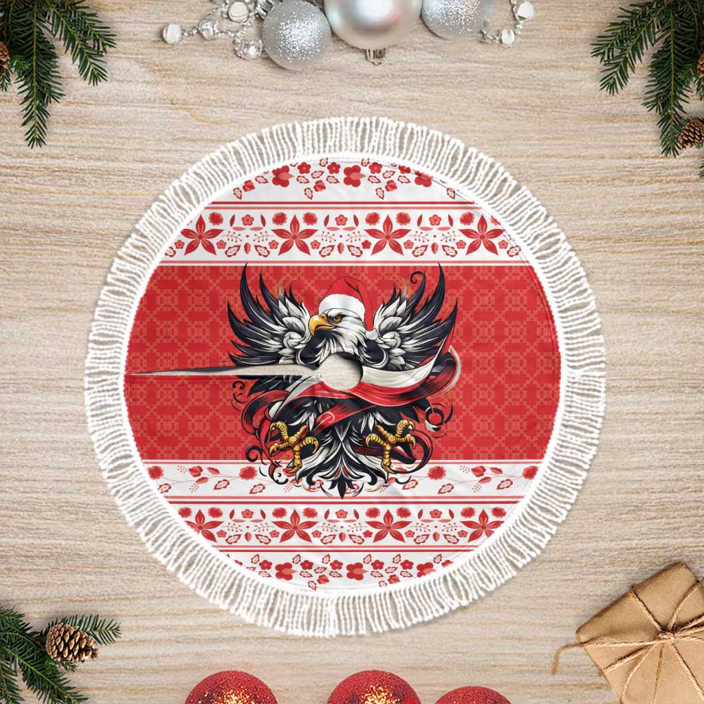 Poland Christmas Tree Skirt Polish Eagle with Flag Style - Wonder Print Shop