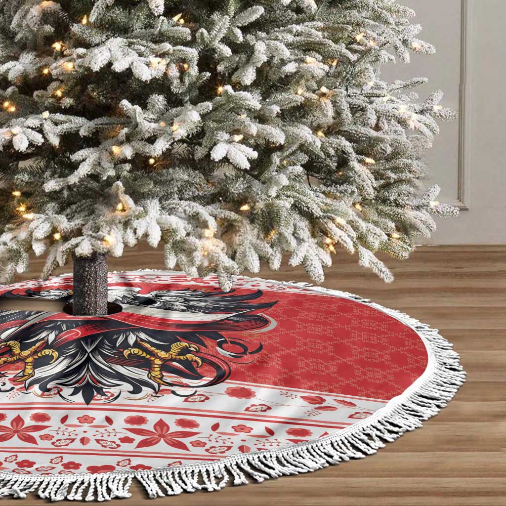 Poland Christmas Tree Skirt Polish Eagle with Flag Style - Wonder Print Shop