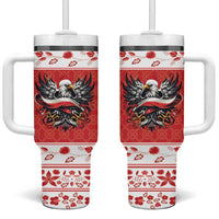 Poland Christmas Tumbler With Handle Polish Eagle with Flag Style - Wonder Print Shop