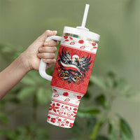 Poland Christmas Tumbler With Handle Polish Eagle with Flag Style - Wonder Print Shop