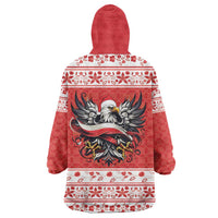 Poland Christmas Wearable Blanket Hoodie Polish Eagle with Flag Style - Wonder Print Shop