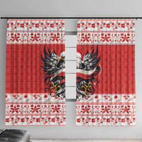 Poland Christmas Window Curtain Polish Eagle with Flag Style - Wonder Print Shop